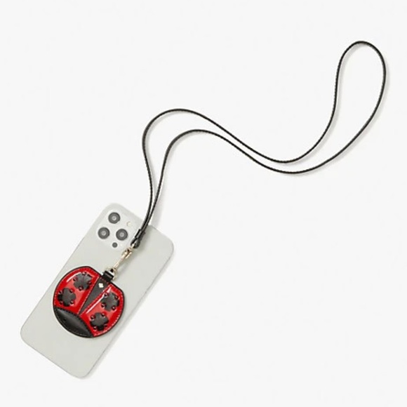 Authentic KATE SPADE ladybug Leather phone lanyard - Picture 2 of 6